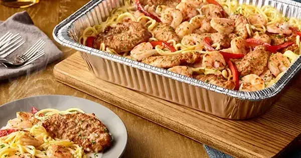 Olive Garden Chicken & Shrimp Carbonara Pan